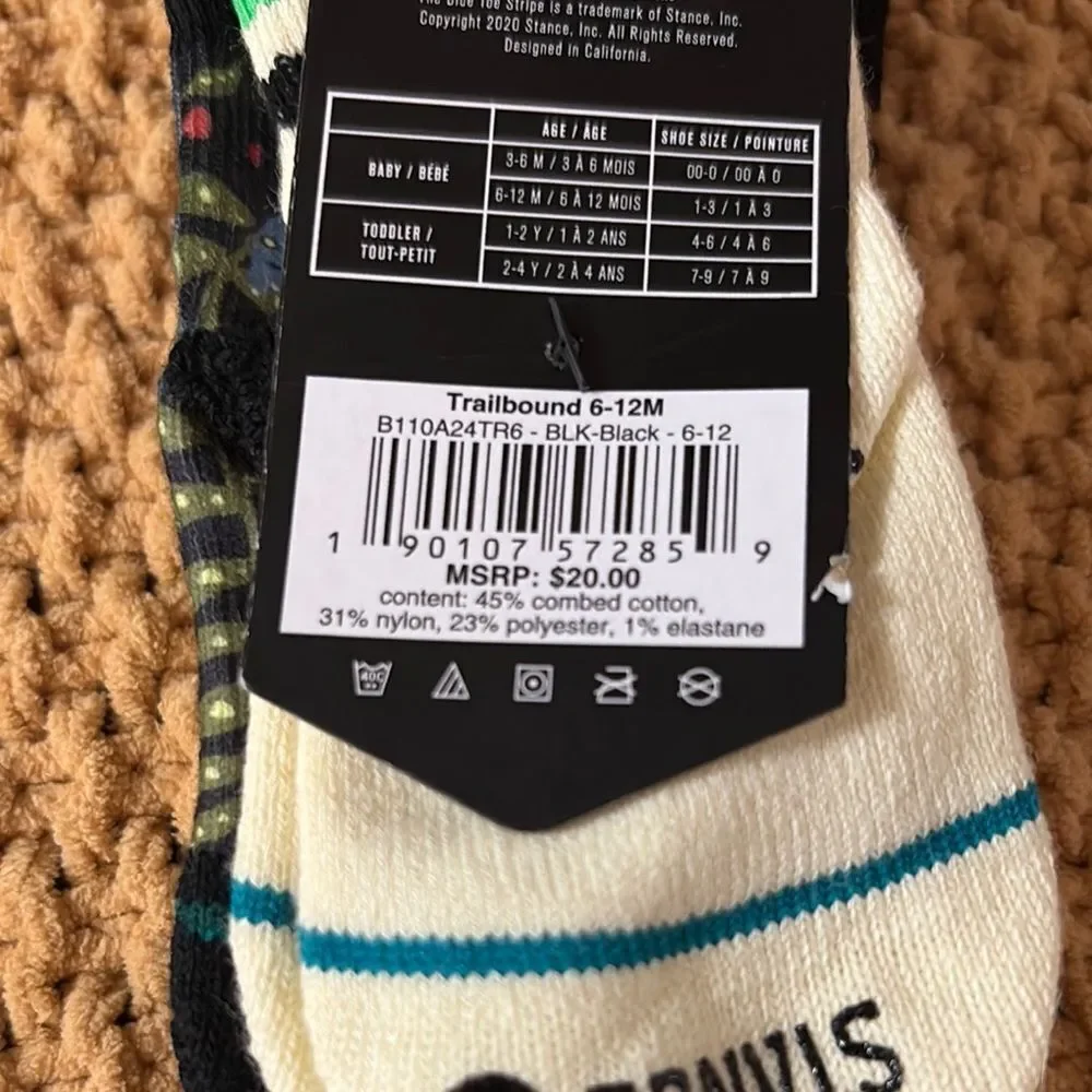 3 Pairs Baby Stance Casual Crew Socks Size 6-12 months